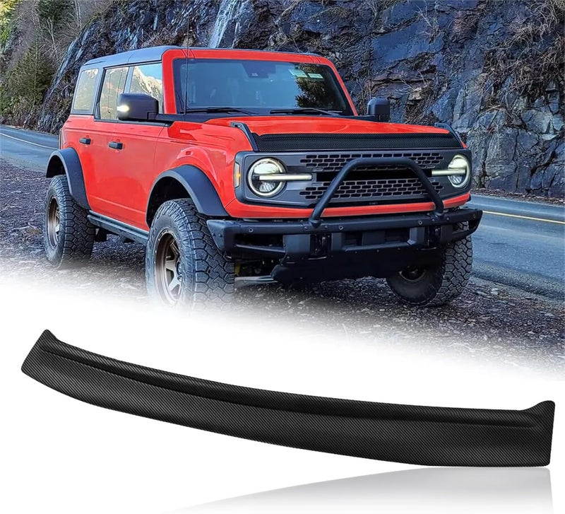 Gear Up Hood Deflector Hood Protector Compatible with Ford Bronco 2/4 2024 2023 2022 2021 Matte Carbon Fiber Hood Protector Bug Deflector Stone Guard(Not for Bronco Sports) - Image 1